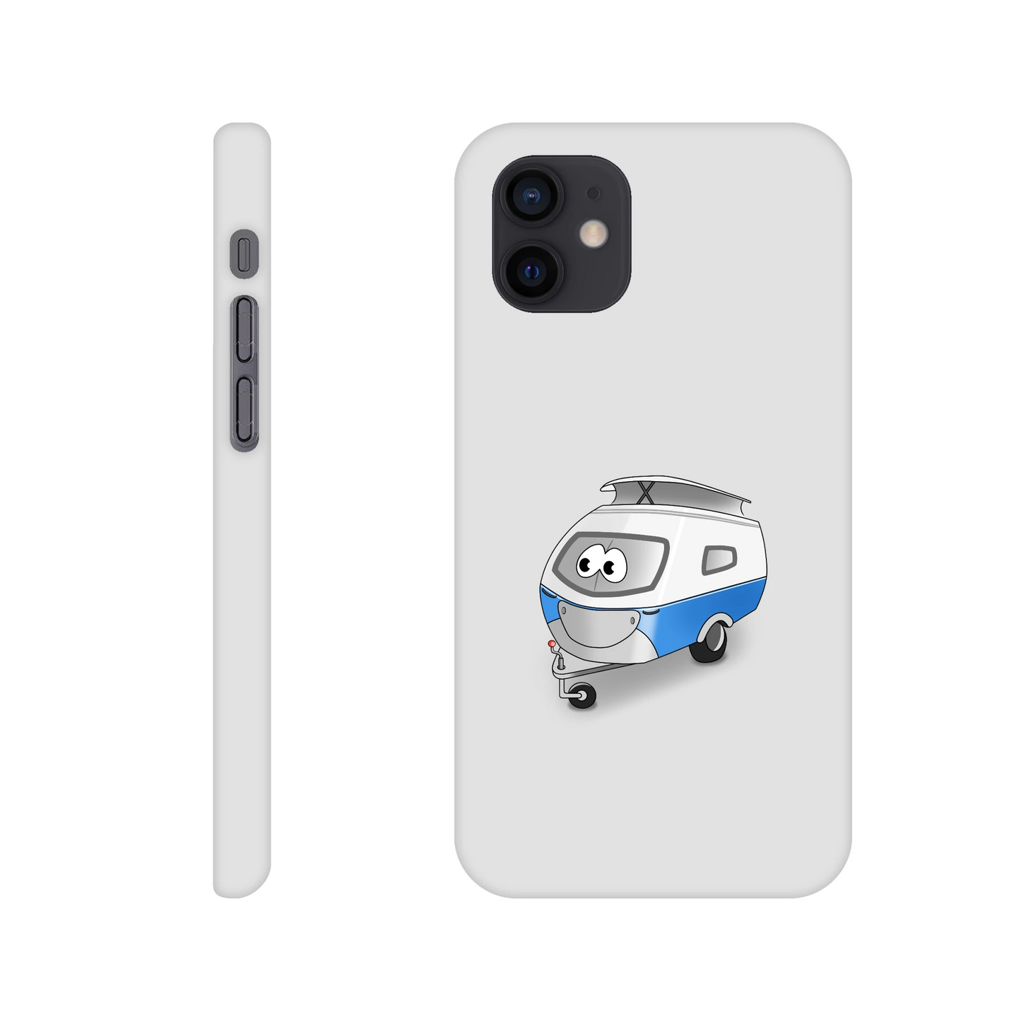 iPhone-Hülle, weiß mit diversen Ausschnitten passend zum ausgewählten Gerät. Aufgedruckt ist auf der Hülle der Cartoon "Trollinchen" von Antje Blumrodt Cartoons.