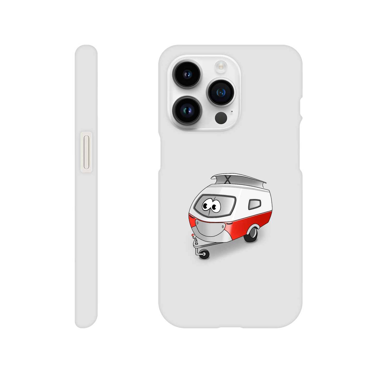 iPhone-Hülle, weiß mit diversen Ausschnitten passend zum ausgewählten Gerät. Aufgedruckt ist auf der Hülle der Cartoon "Trollinchen" von Antje Blumrodt Cartoons.