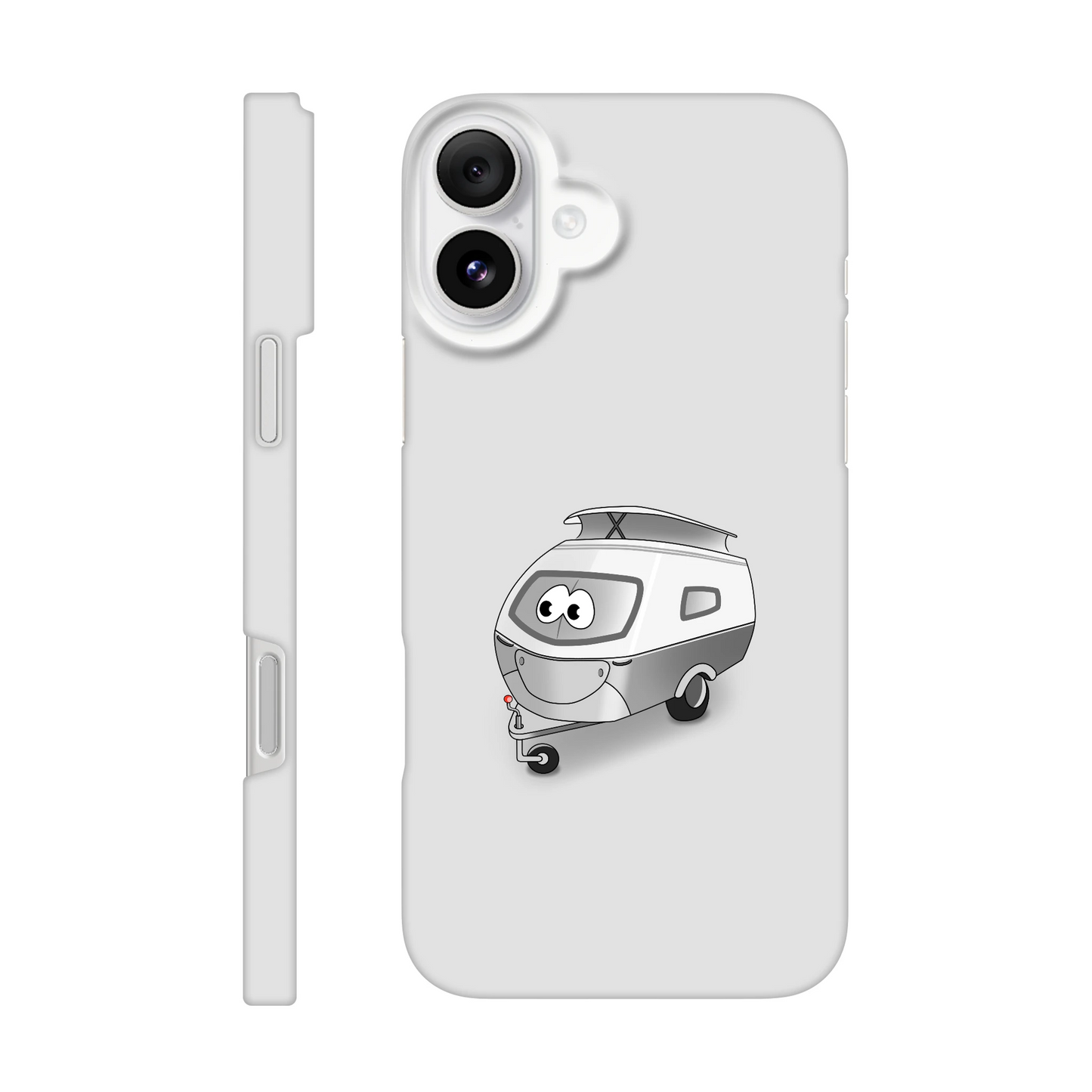 iPhone-Hülle, weiß mit diversen Ausschnitten passend zum ausgewählten Gerät. Aufgedruckt ist auf der Hülle der Cartoon "Trollinchen" von Antje Blumrodt Cartoons.