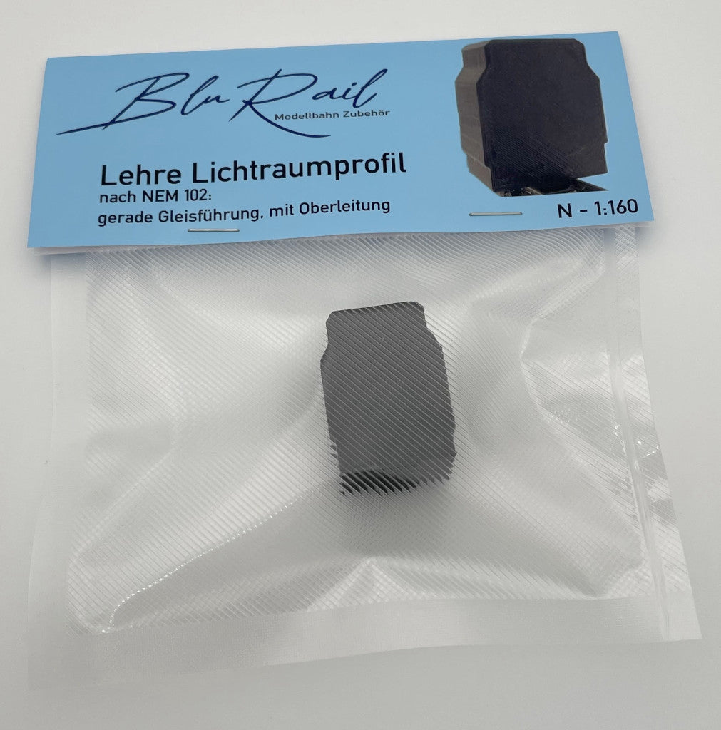 Lehre für Lichtraumprofil (NEM 102) bei gerader Gleisführung - Spur N