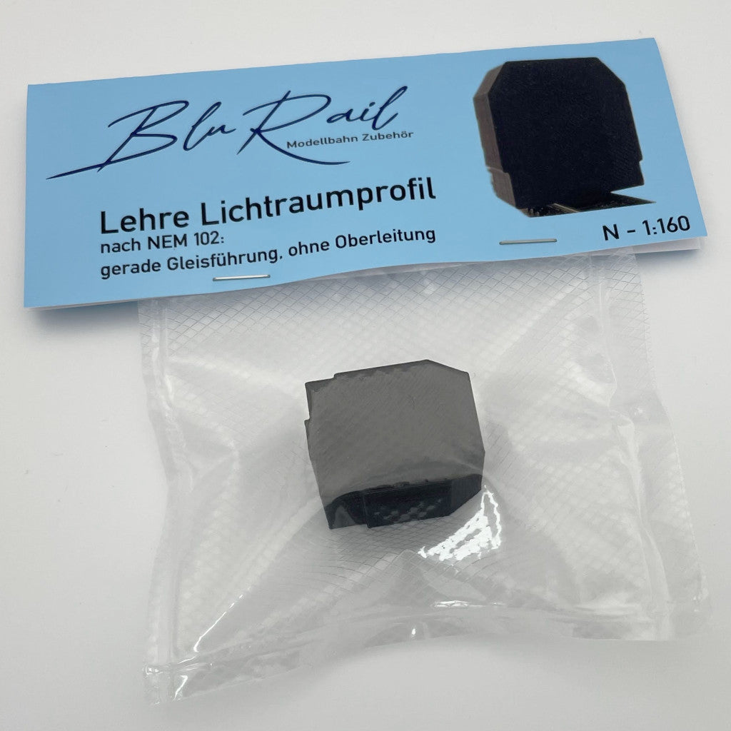 Lehre für Lichtraumprofil (NEM 102) bei gerader Gleisführung - Spur N