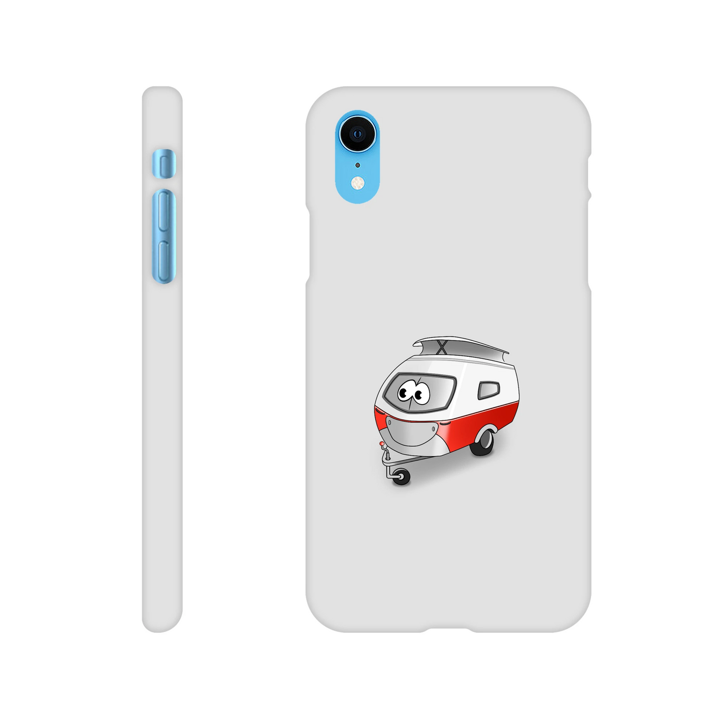 iPhone-Hülle, weiß mit diversen Ausschnitten passend zum ausgewählten Gerät. Aufgedruckt ist auf der Hülle der Cartoon "Trollinchen" von Antje Blumrodt Cartoons.