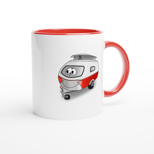 Das Bild zeigt eine Beispielaufnahme von dem Becher mit dem aufgedruckten Cartoon „Trollinchen“.