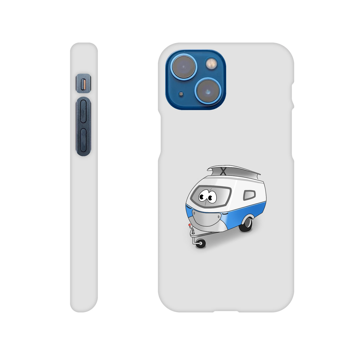 iPhone-Hülle, weiß mit diversen Ausschnitten passend zum ausgewählten Gerät. Aufgedruckt ist auf der Hülle der Cartoon "Trollinchen" von Antje Blumrodt Cartoons.