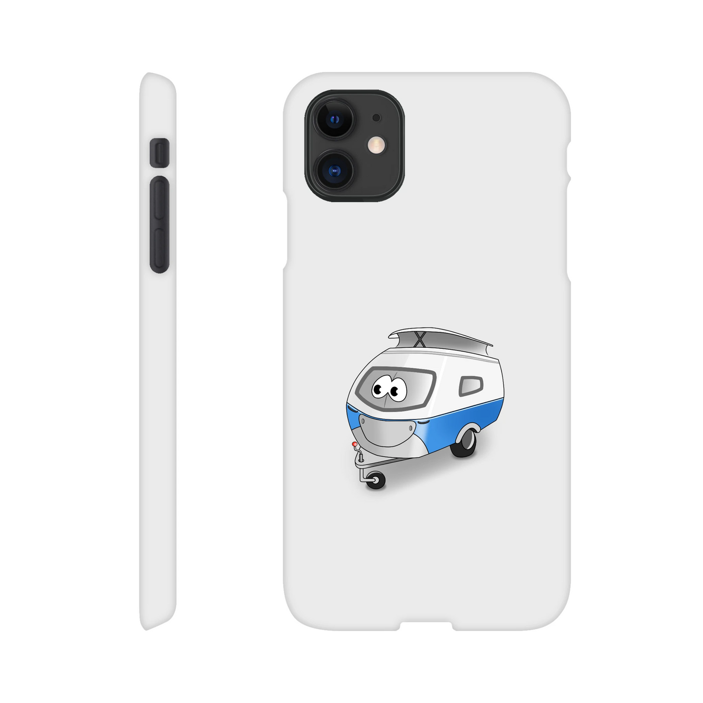 iPhone-Hülle, weiß mit diversen Ausschnitten passend zum ausgewählten Gerät. Aufgedruckt ist auf der Hülle der Cartoon "Trollinchen" von Antje Blumrodt Cartoons.