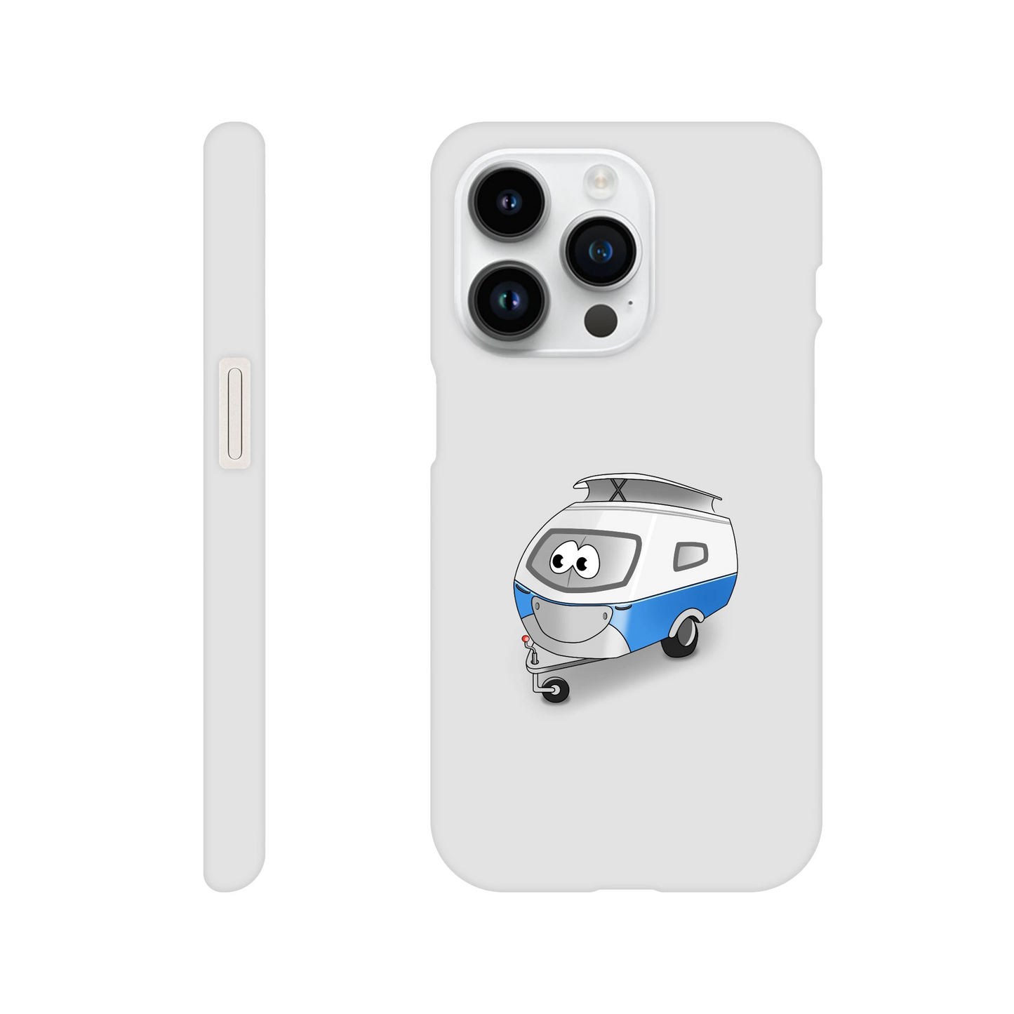 iPhone-Hülle, weiß mit diversen Ausschnitten passend zum ausgewählten Gerät. Aufgedruckt ist auf der Hülle der Cartoon "Trollinchen" von Antje Blumrodt Cartoons.