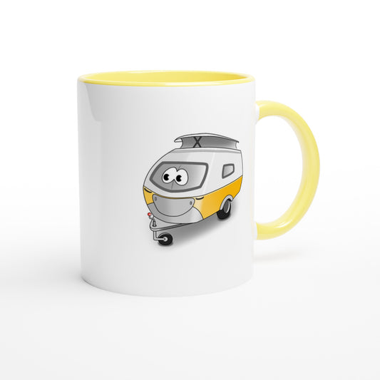 Das Bild zeigt eine Beispielaufnahme von dem Becher mit dem aufgedruckten Cartoon „Trollinchen“.