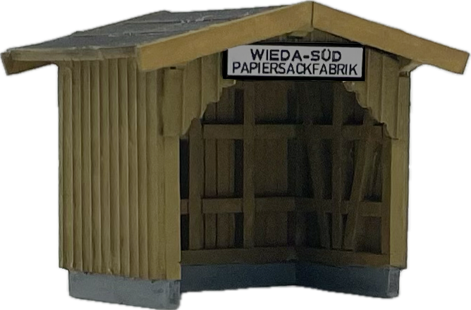 Wartehaus Haltepunkt "Papiersackfabrik" (Bausatz, TT / 1:120)