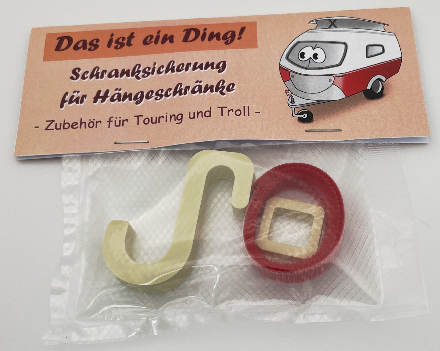 Schranksicherung für seitliche Hängeschränke im Eriba Touring